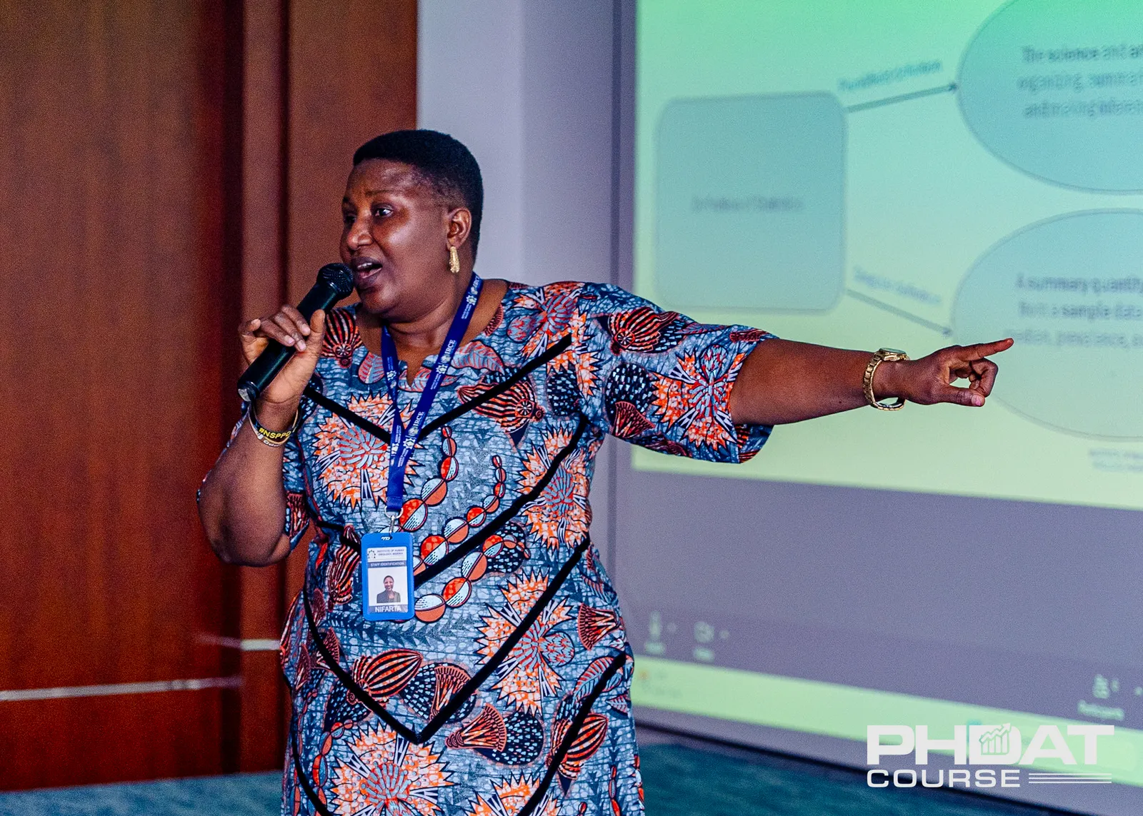 PHDAT Lead Facilitator and IRCE Program Manager, Dr. Nifarta Andrew at the training