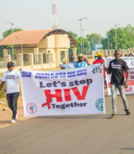 IHVN Staff lead a walk to sensitize Nasarawa State Residents about HIV on World AIDS Day 2022