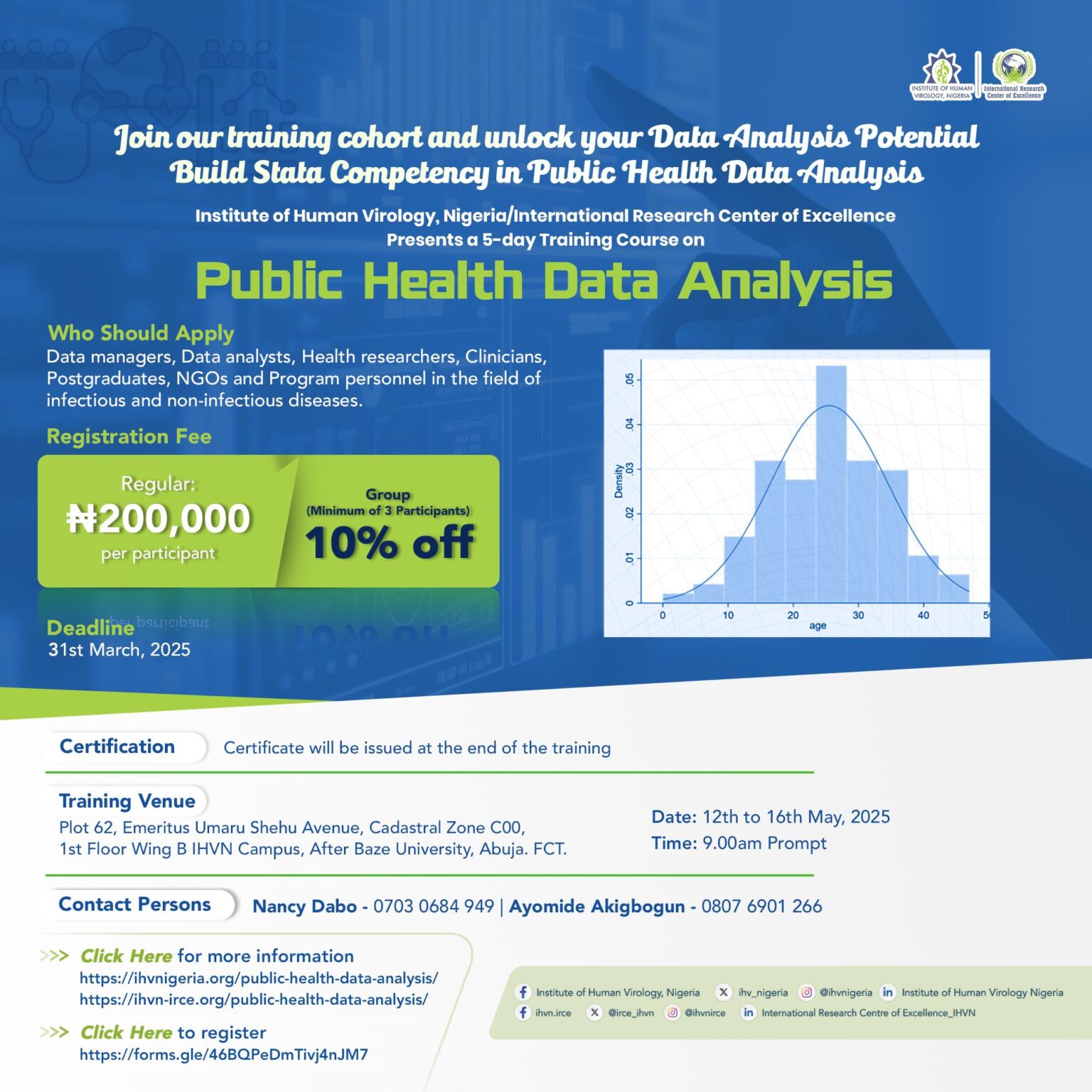 IHVN/IRCE Calls for Applications for Public Health Data Analysis Course ...